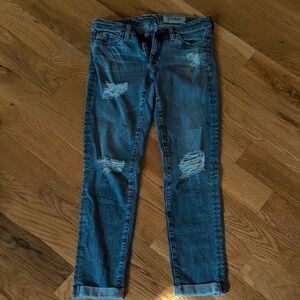AG Size 25 stilt cigarette roll-up jeans